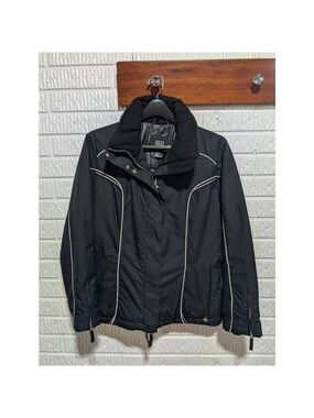 NILS Stylish Black W/White Piping Insulated Ski Jacket Women's 12
